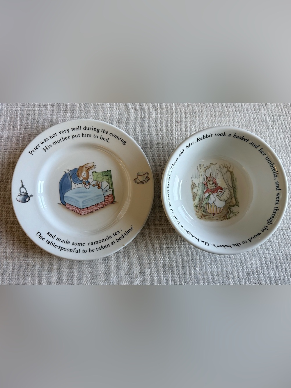 Wedgewood Peter Rabbit children’s plate and bowl set. Vintage